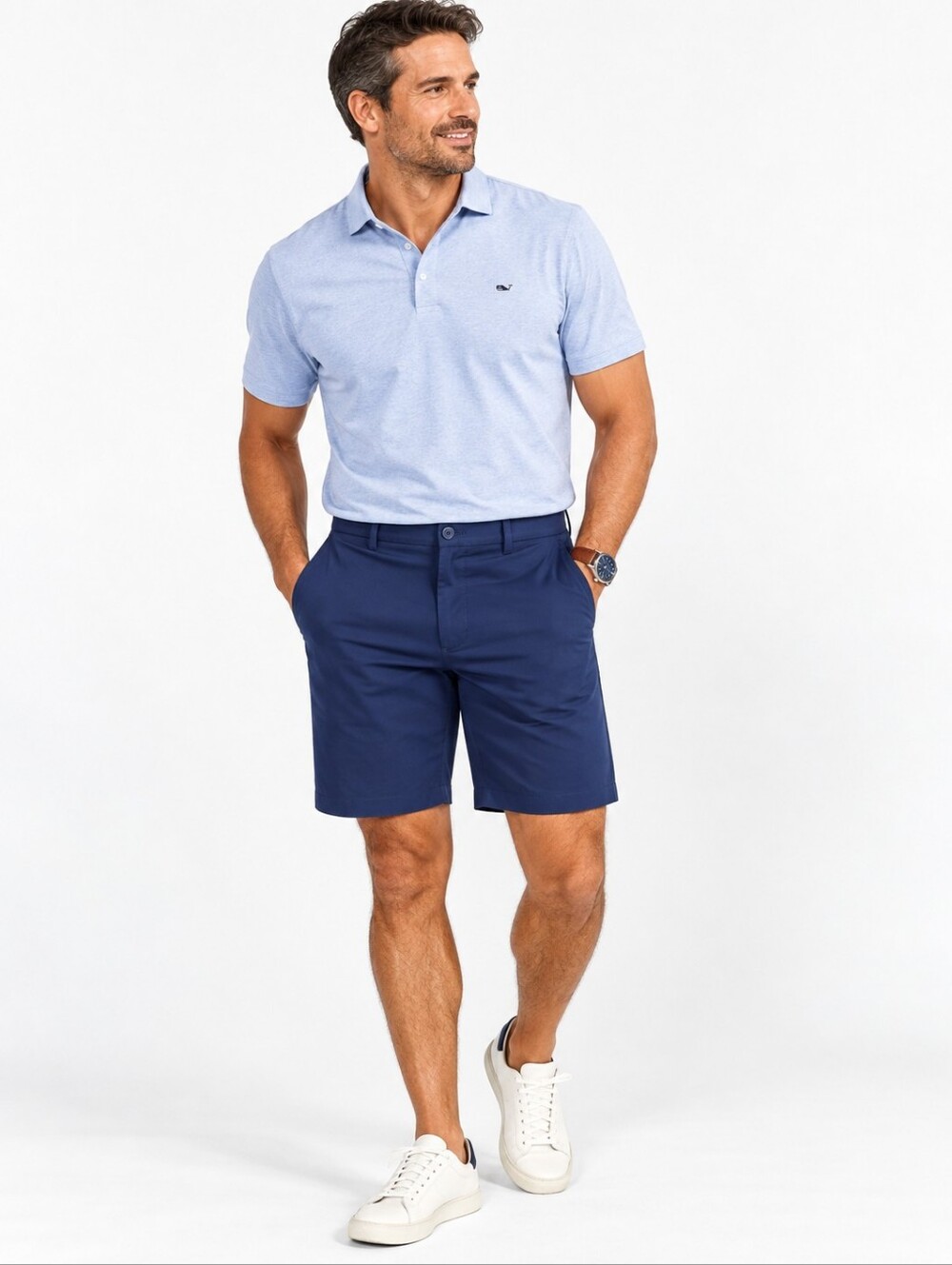 Vineyard Vines Men’s On The Go Shorts Size 36 Navy Blue 9" Performance Stretch